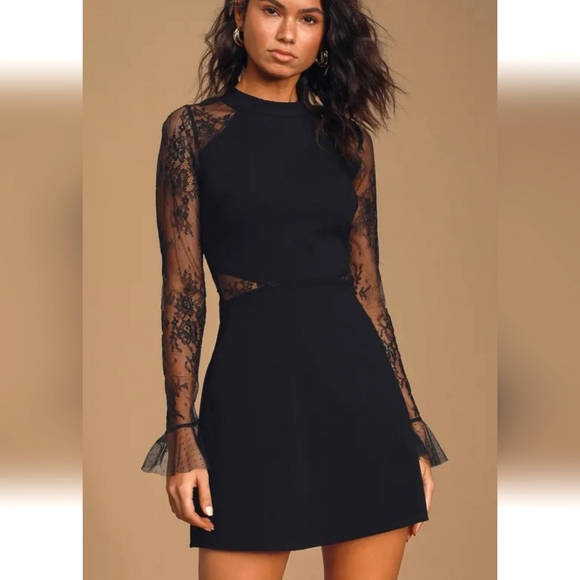 NWT Lulus Lace Skater Dress - Picture 3 of 8